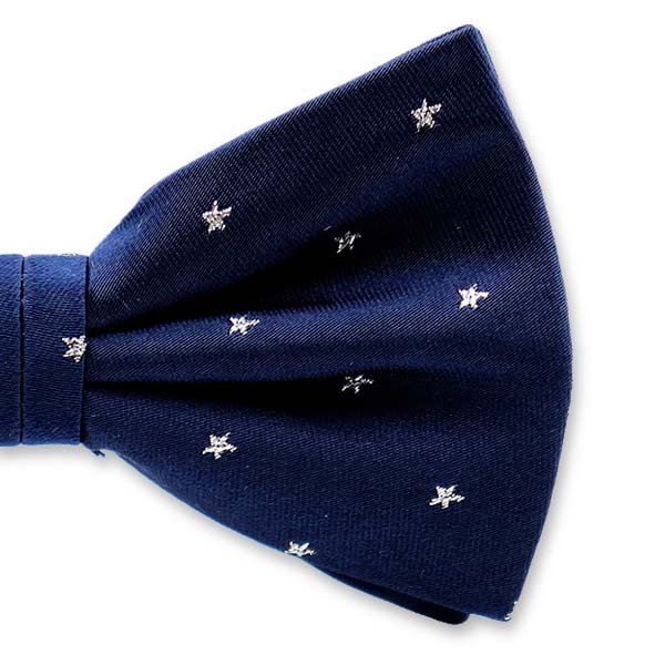 Donkerblauw - Zilver Sterren Vlinderstrik (2)