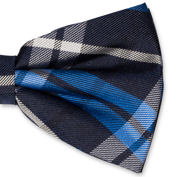 Navy/ blauw strik met ruiten (2)