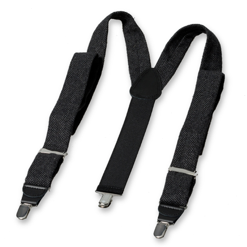 Grijs - Zwarte Wollen Bretels (2)