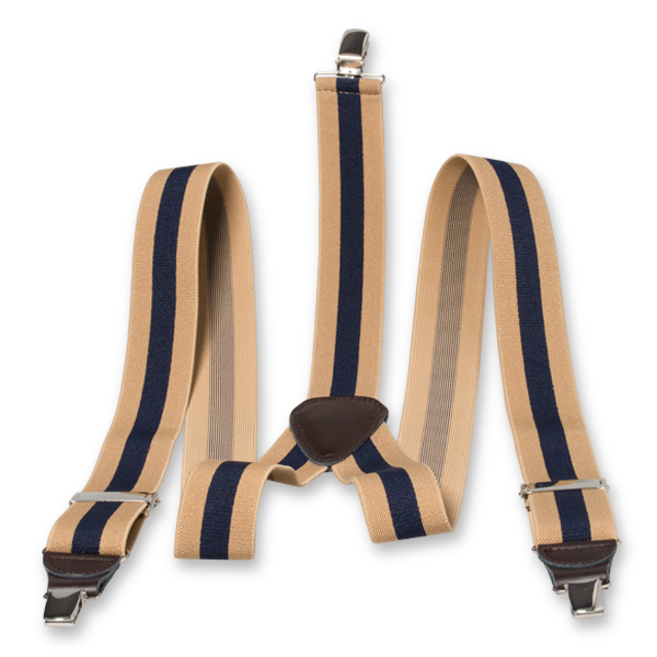 Gestreepte bretels beige/navy   (3)