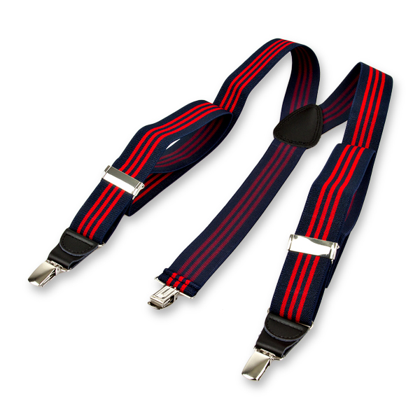 Gestreepte bretels navy/rood (2)
