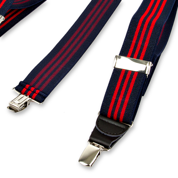 Gestreepte bretels navy/rood (3)