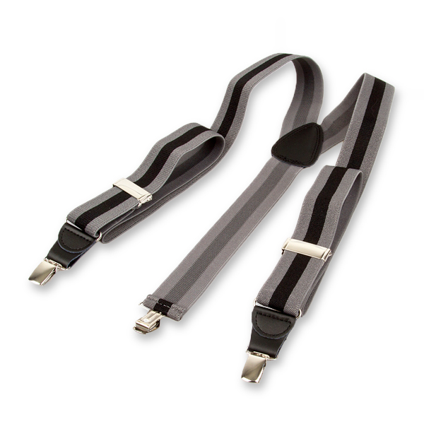 Gestreepte bretels grijs/ zwart (2)