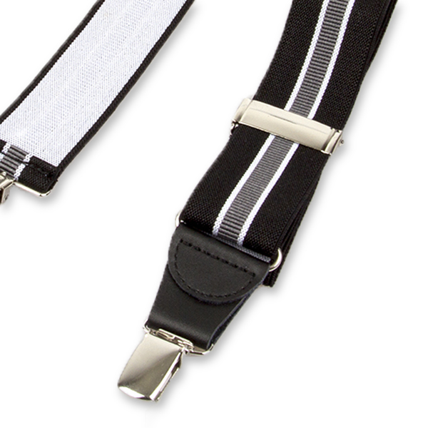 Gestreepte bretels zwart/grijs (3)