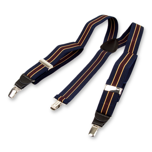 Gestreepte bretels navy/bordeaux (2)