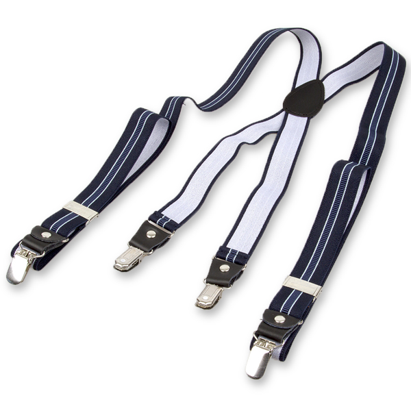Smalle navy/ blauw gestreepte bretels (2)