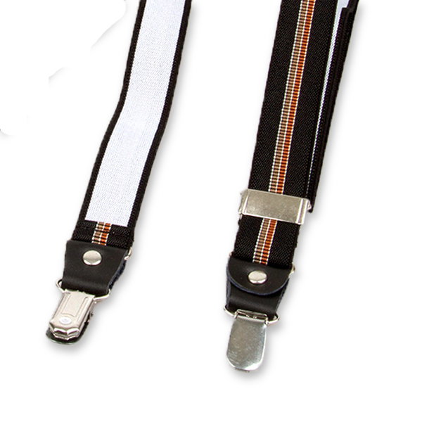 Smalle zwart/bruine Dames Bretels Gestreept (2)