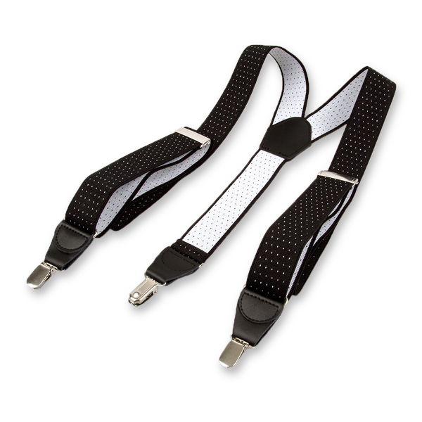 Gestipte bretels zwart/wit (3)