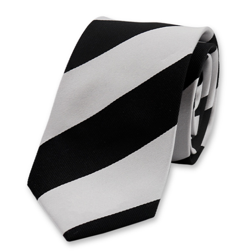 Gestreepte stropdas zwart/grijs (1)