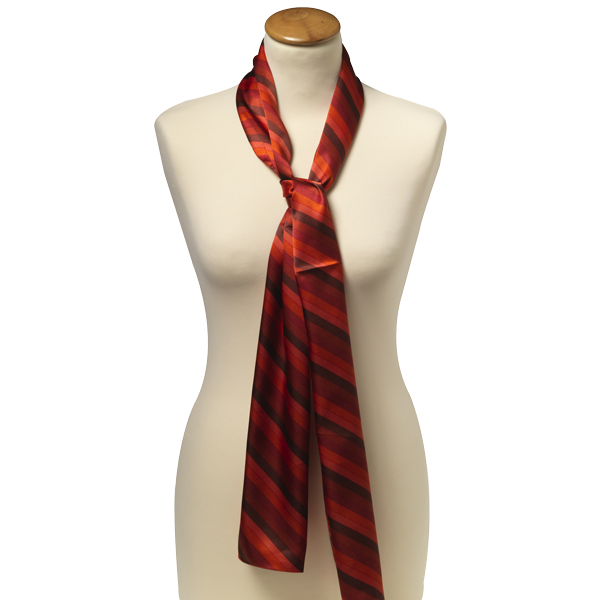 Rood gestreepte polyester shawl (1)