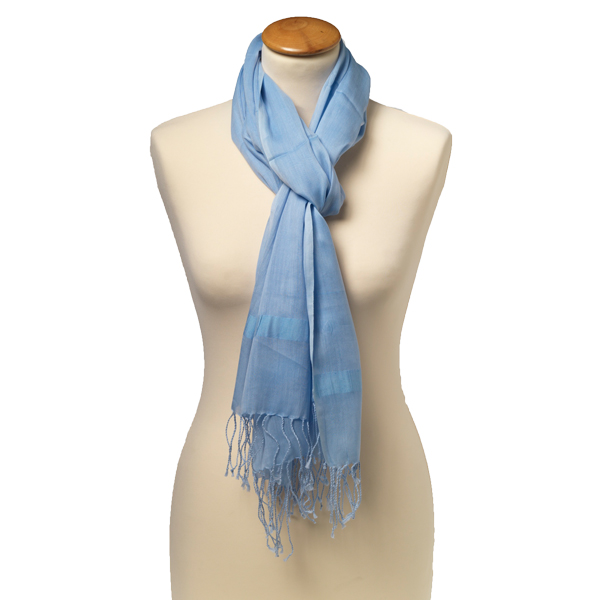 werkplaats Ja bevind zich Lichtblauwe pashmina sjaal | Snel online kopen!