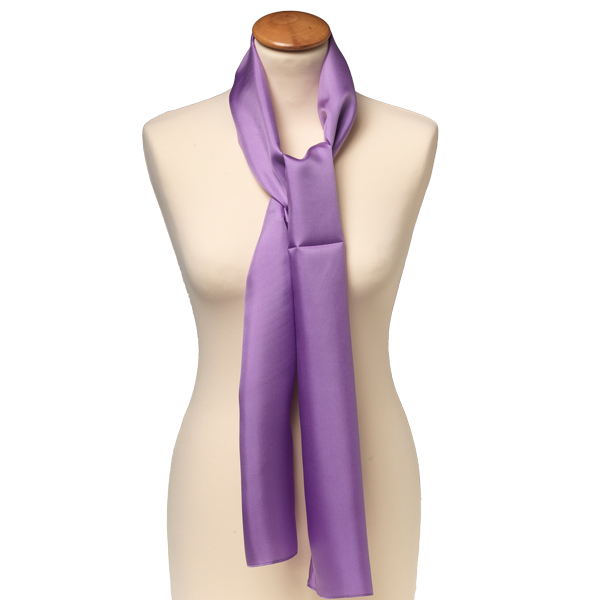 Lila zijden shawl - langwerpig (1)
