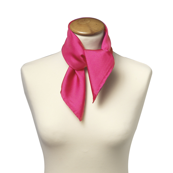 Hardroze zijden sjaaltje - Vierkant (2)