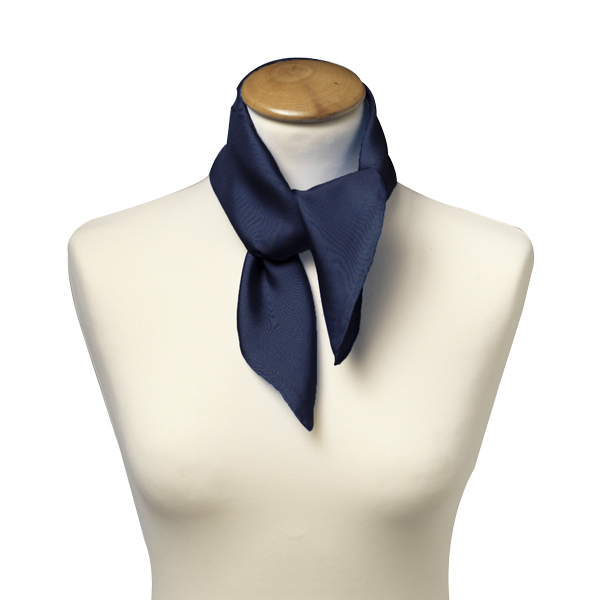 Donkerblauw zijden sjaaltje - Vierkant (2)