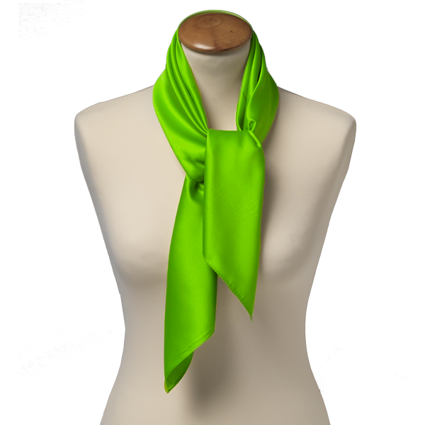 Zijden sjaal appelgroen - Vierkant (2)