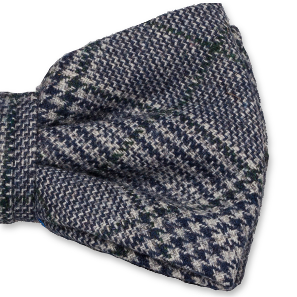 Wollen strik met ruiten blauw (2)