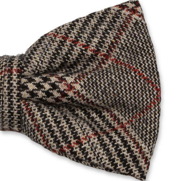 Wollen strik met ruiten zwart/ bruin (2)