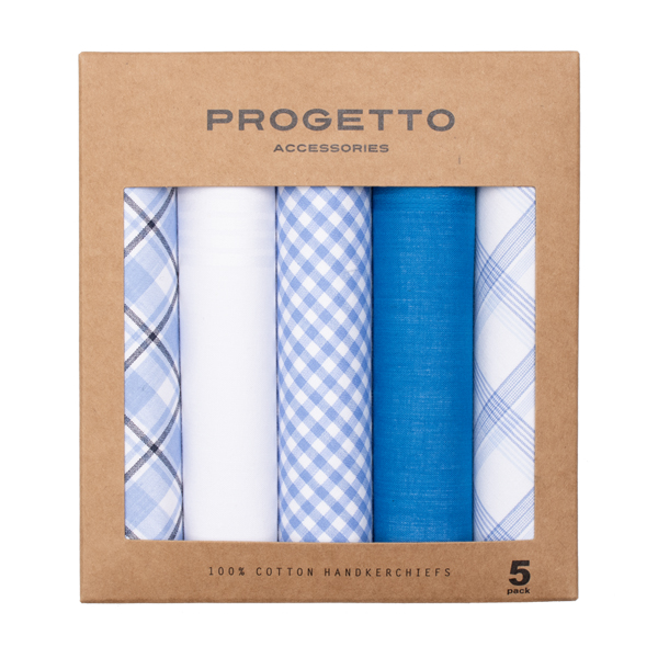 Zakdoeken heren - Hardblauw dessin (1)