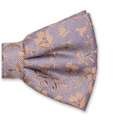 Lichtblauwe Luxe Strik - Beige Bloemen (2)