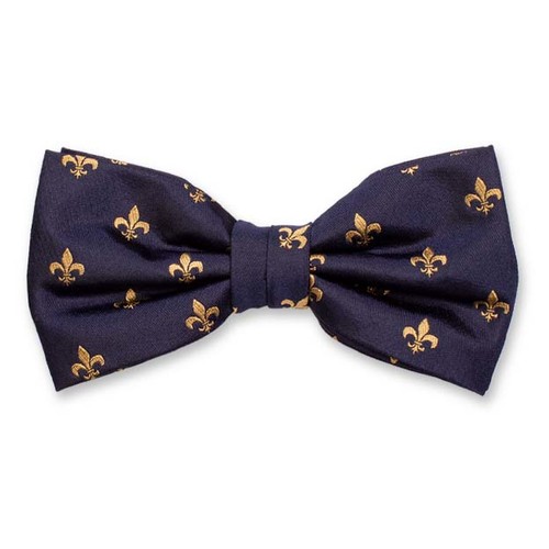 Donkerblauwe Luxe Strik - Fleur de Lys (1)