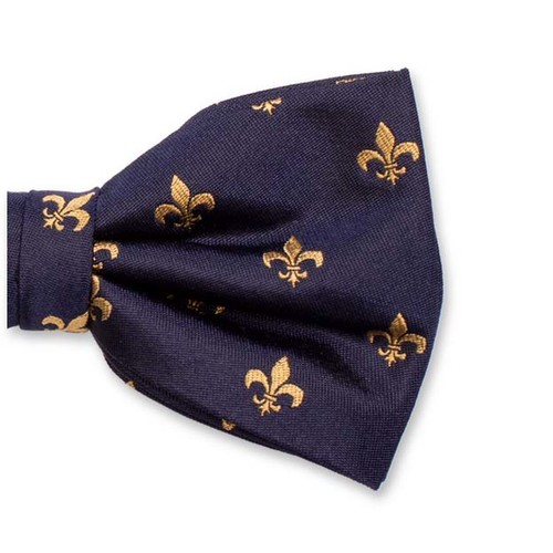 Donkerblauwe Luxe Strik - Fleur de Lys (2)