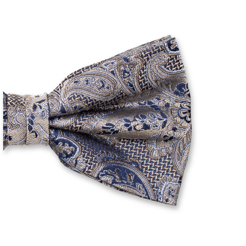 Beige Luxe Strik - Donkerblauw Paisley (2)