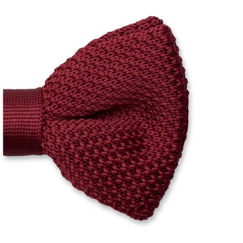 Gebreide Bordeauxrode Vlinderstrik (2)
