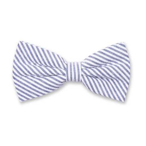 Seersucker Vlinderstrik - Donkerblauw (1)