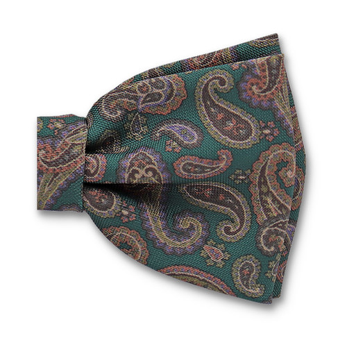 Donkergroene Paisley Vlinderstrik (2)