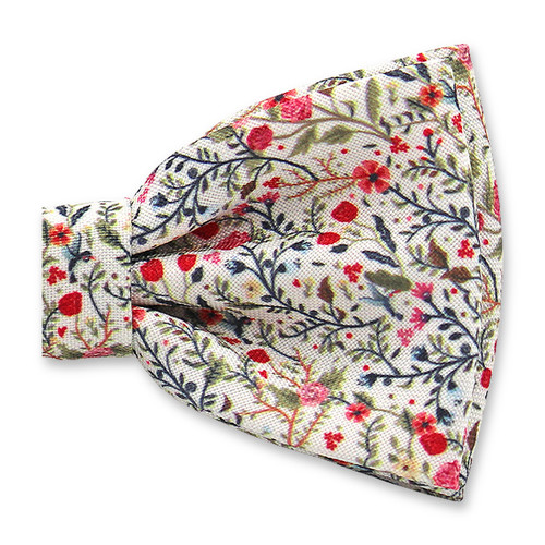 Groen-Rood Bloemen Vlinderstrik (2)