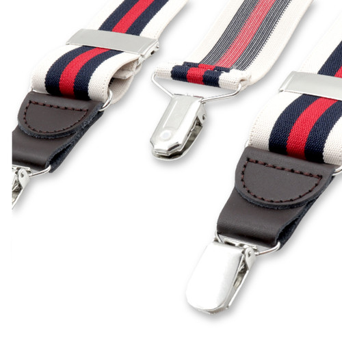 Gestreepte bretels ecru - donkerblauw  (2)