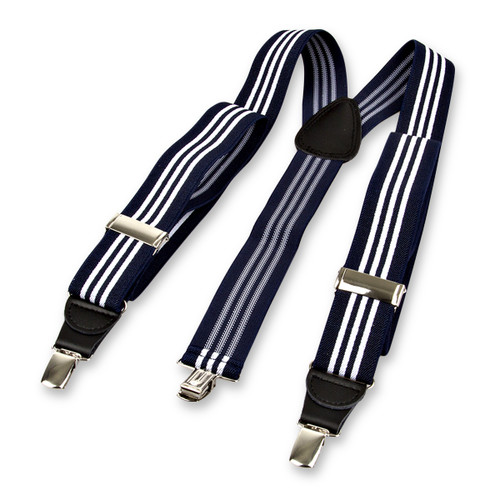 Gestreepte bretels navy/ wit (2)