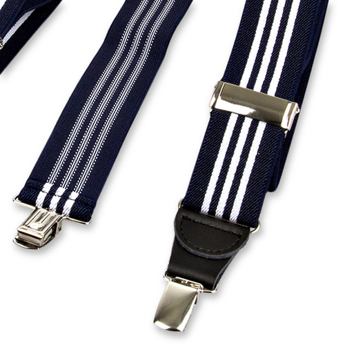 Gestreepte bretels navy/ wit (3)