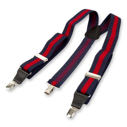 Gestreepte bretels navy/ rood (2)