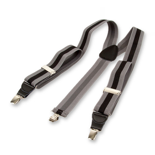 Gestreepte bretels grijs/ zwart (2)