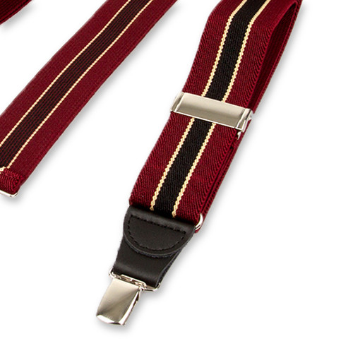 Gestreepte bretels bordeaux/bruin (2)