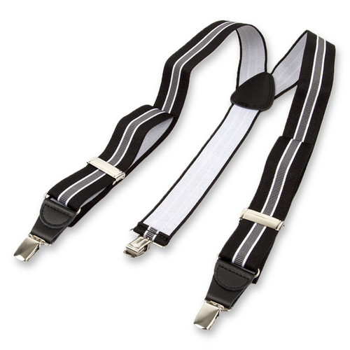Gestreepte bretels zwart/grijs (2)
