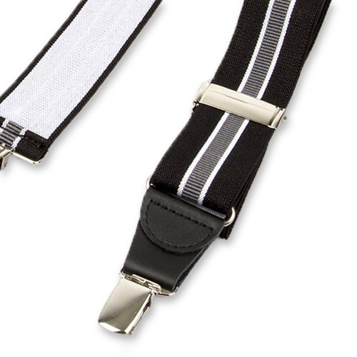 Gestreepte bretels zwart/grijs (3)