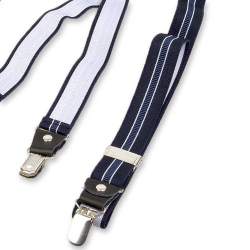 Smalle navy/ blauw gestreepte bretels (3)