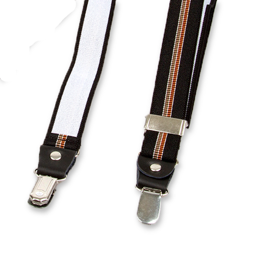 Smalle zwart/bruine Dames Bretels Gestreept (2)