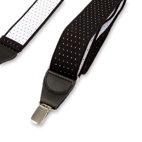 Gestipte bretels zwart/wit (2)