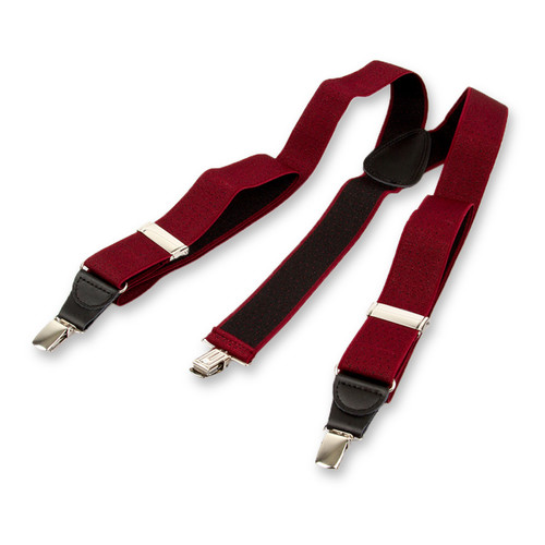 Gestipte bretels bordeaux/zwart (2)