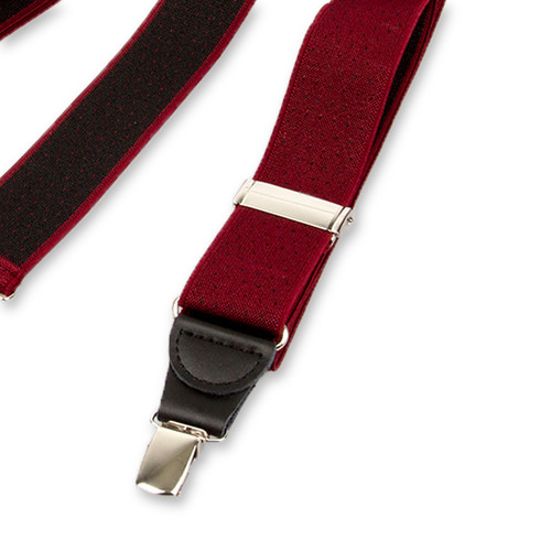 Gestipte bretels bordeaux/zwart (3)