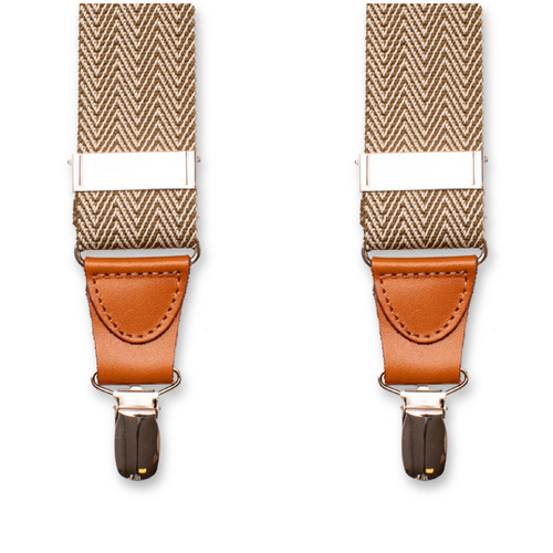 XIV Bretels - Herringbone Olijfgroen (1)