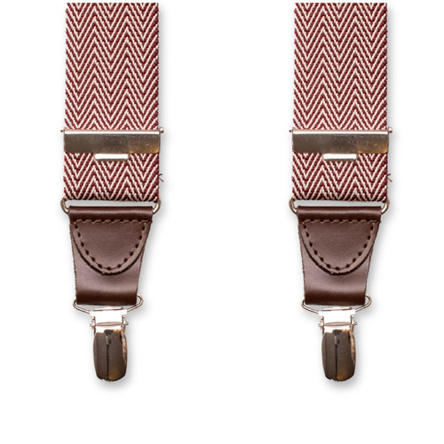 XIV Bretels - Herringbone Bordeauxrood (4)