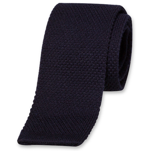 Gebreide donkerblauwe stropdas (1)
