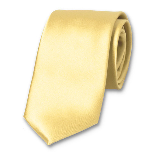 Satijn polyester stropdas zachtgeel (1)