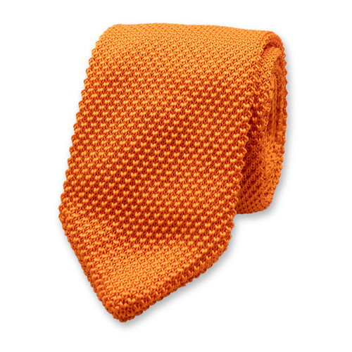 Gebreide Oranje Stropdas  (1)