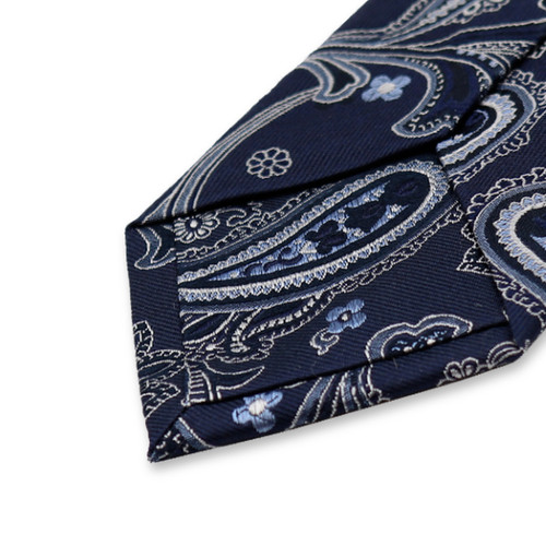 Donkerblauwe Stropdas Paisley (3)