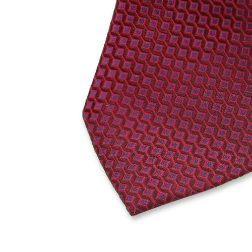 Donkerrode Stropdas Modern Patroon (2)
